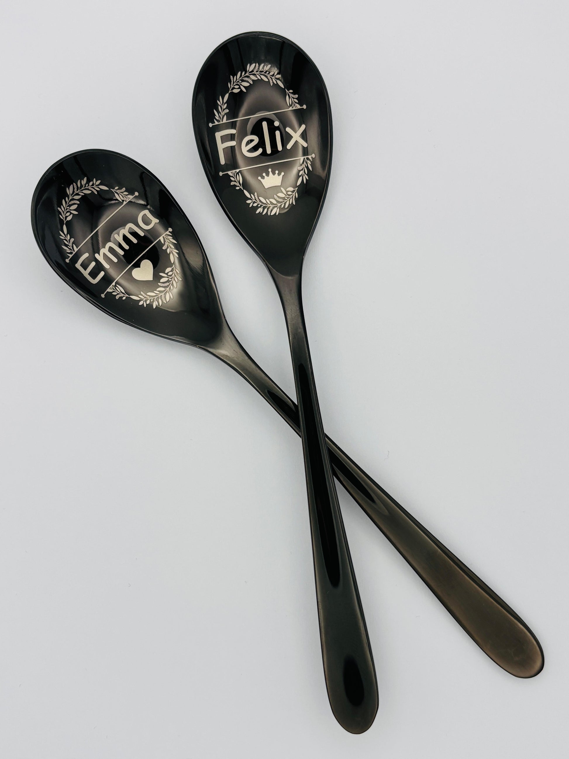 Teelöffel Schwarz mit Namen