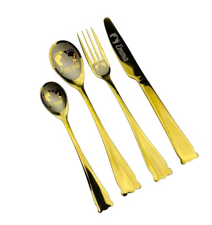 Kinderbesteck Set 4-teilig schlicht/elegant