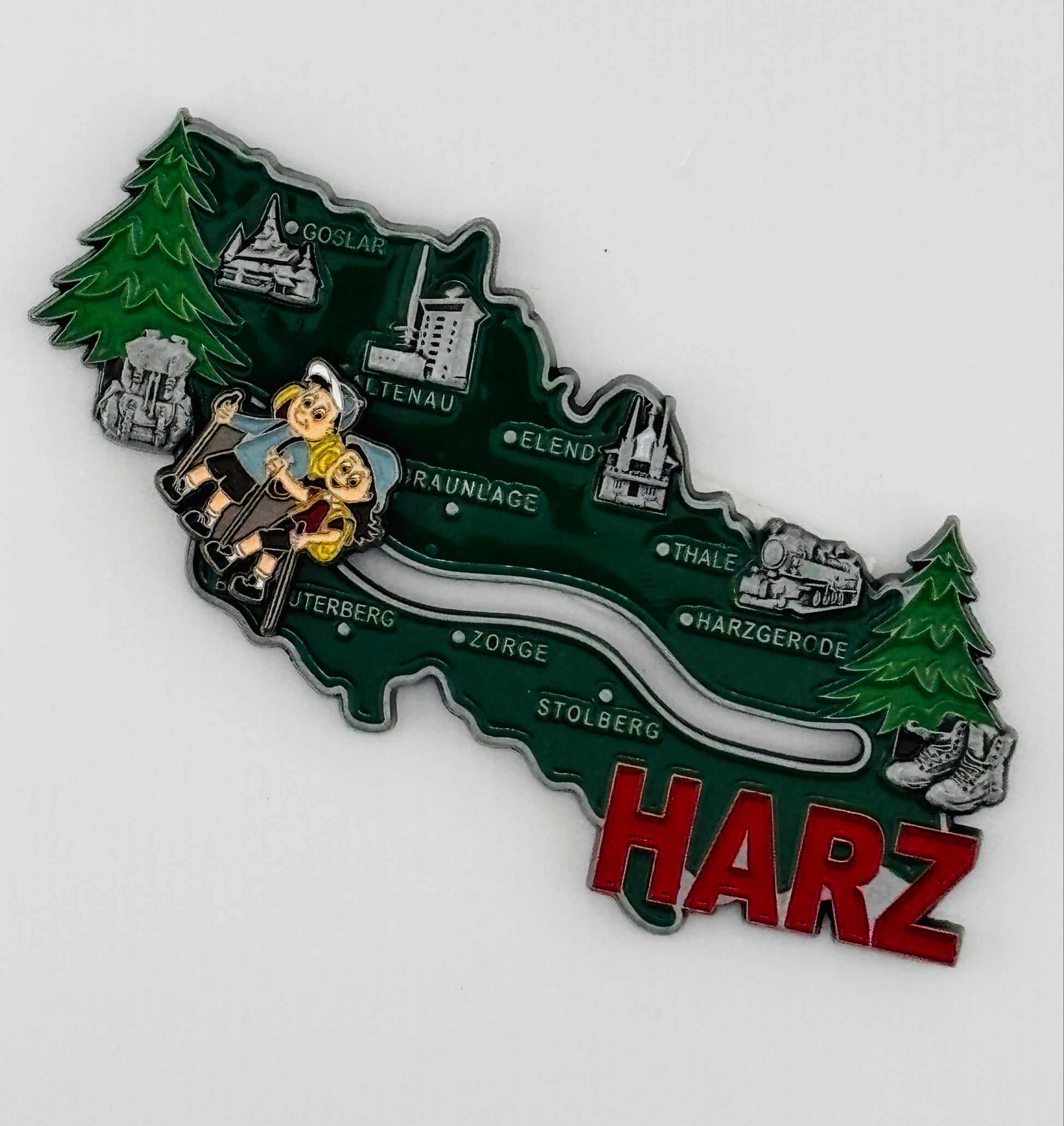 Magnet "Harz-Karte" aus Metall